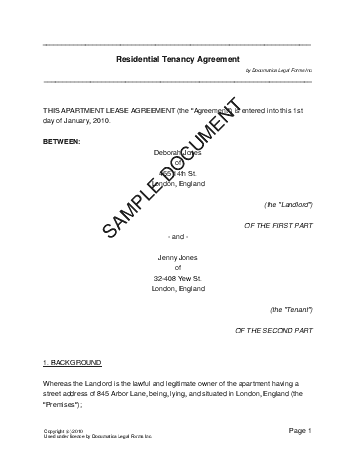 rental agreement sample. Residential Rental/Lease