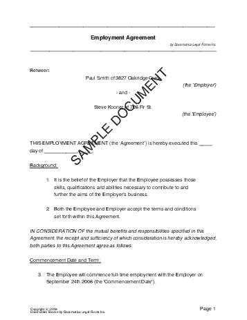 Employment Agreement (Philippines) Legal Templates Agreements