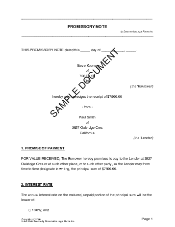 Free Promissory Note (Loan) Release Form - PDF